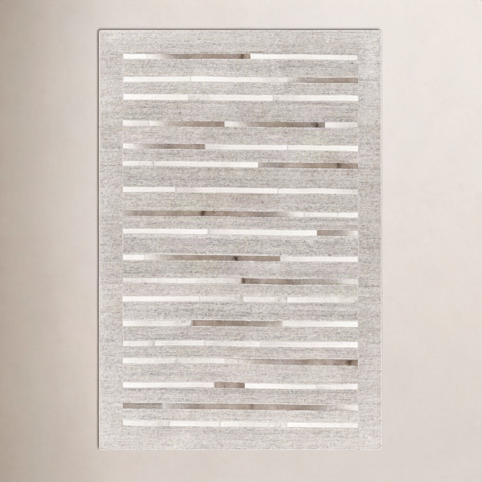 Giselle Hand-Woven Striped Cowhide Rug, Rectangle 5' x 7'6"