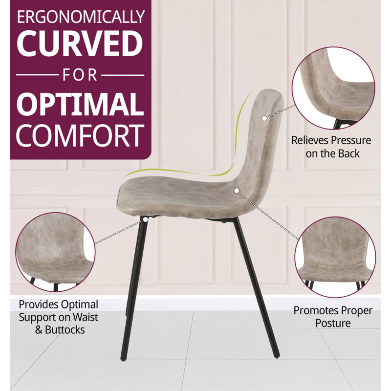 Mose Upholstered Dining Chair x4, Black, 4