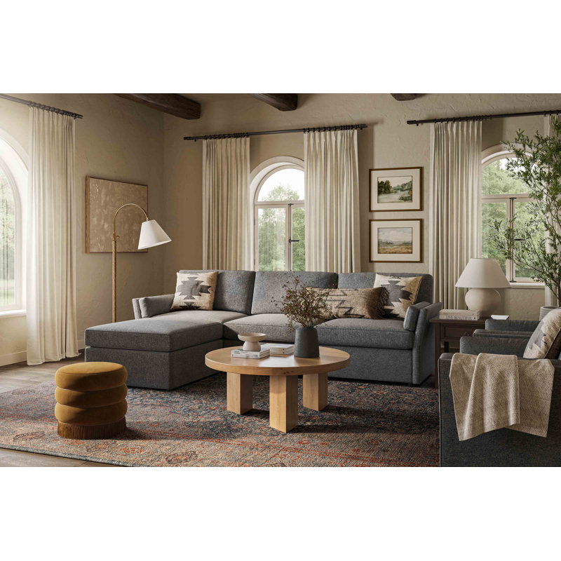 Repose-pieds rectangulaire 33,25 po de largeur, 100% polyester gris