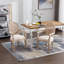 Chaise de salle à manger rembourrée en tissu de style rétro français