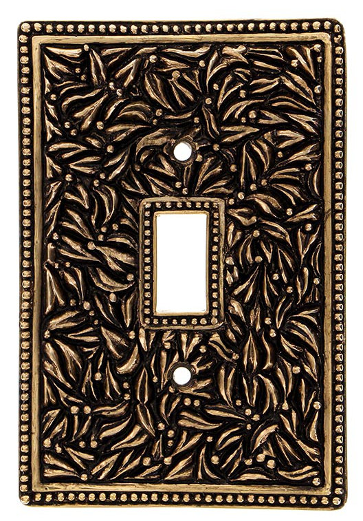 San Michele 1 - Gang Toggle Light Switch Jumbo Wall Plate, Antique Gold