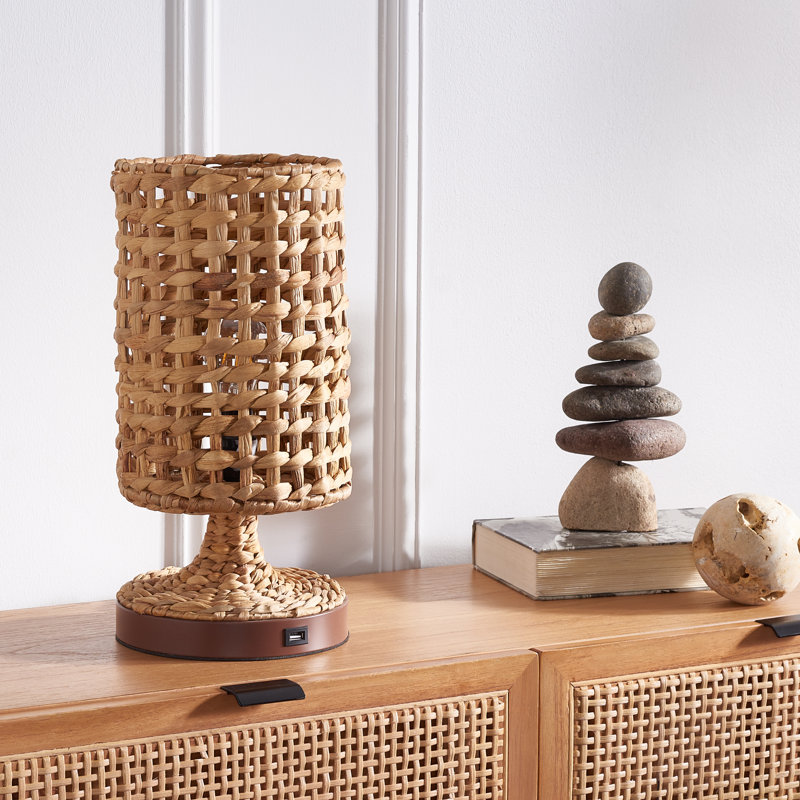 Naelle Water Hyacinth USB Table Lamp, Natural