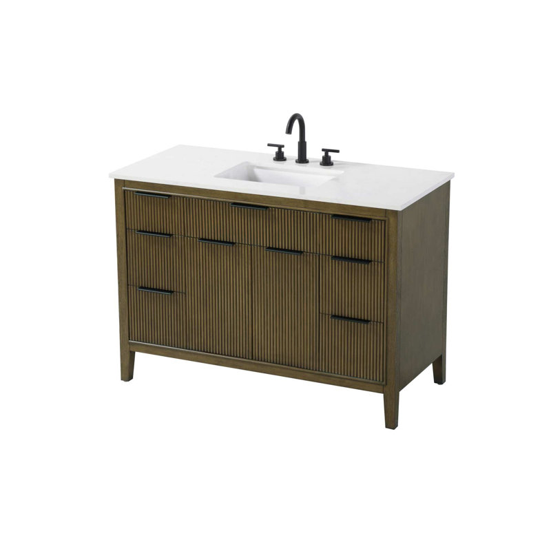 Meuble-lavabo simple 48 po en chêne noisette, Noisette chêne, 48"