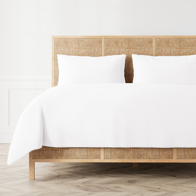 Linen Duvet Cover Set, King Duvet Cover + 2 King Shams, White