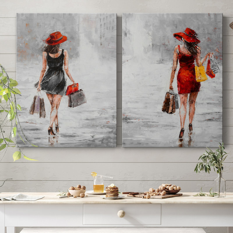 City City I - ensemble de 2 reproductions d'art, H 48 po x l 72 po x P 1 po, Toile tendue, Pas de tapis