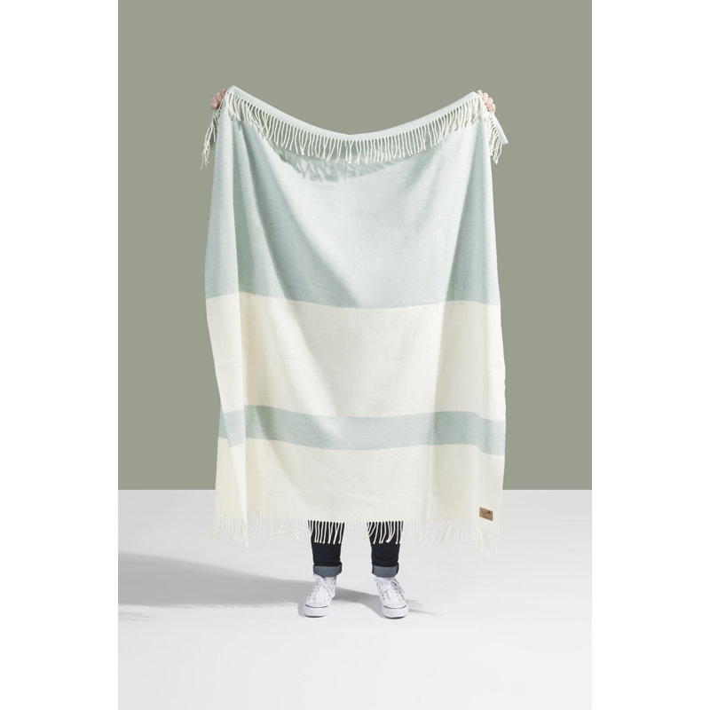 Sydney Herringbone Stripe Throw, Glacier