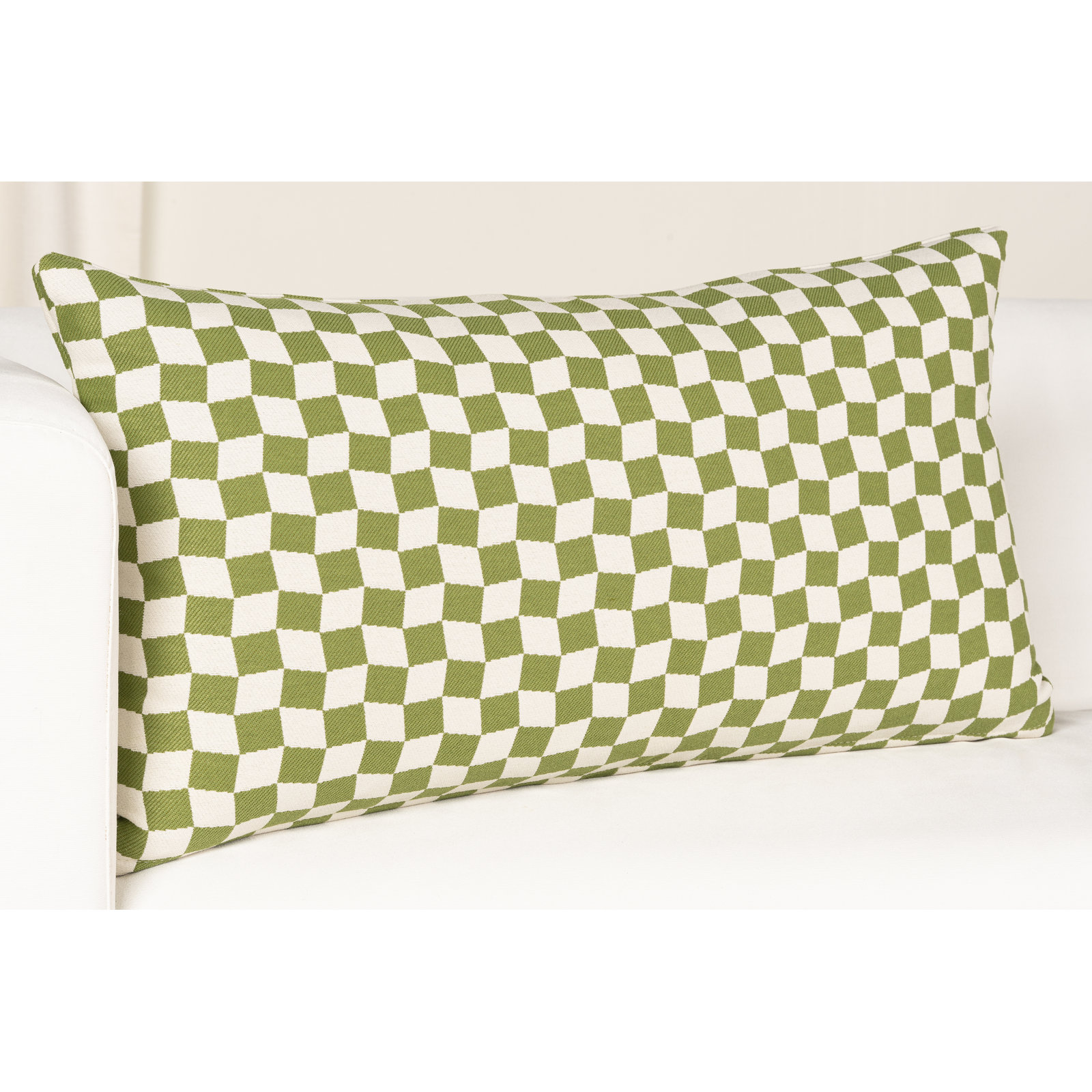 Terrace Accent Pillow, Green Geometric, Polyester, Rectangular 14"H x 26"W