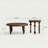 2-Piece Solid Ash Wood Round Nesting Coffee Table Set with 3D Layered Carved Wood & Glass Top
