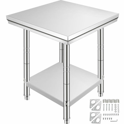 VEVOR Stainless Steel 24'' L x 24'' W x 31.5'' H Work Table