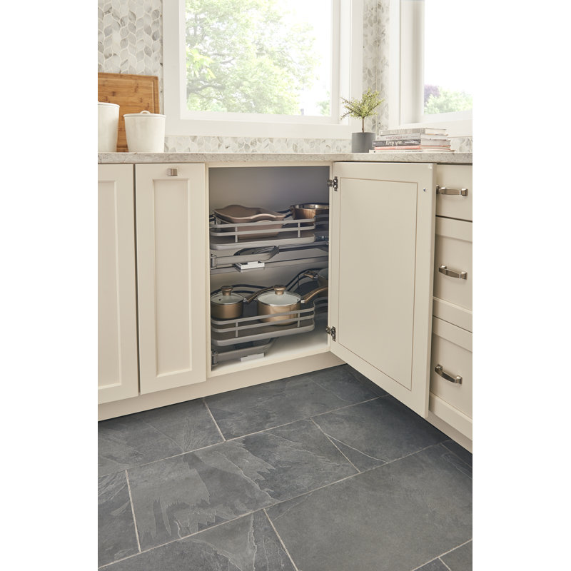 Maple Two-Tier "Cloud" Optimizer for 15" Left Opening/Blind Right Corner Cabinets, 33" W, Natural Maple