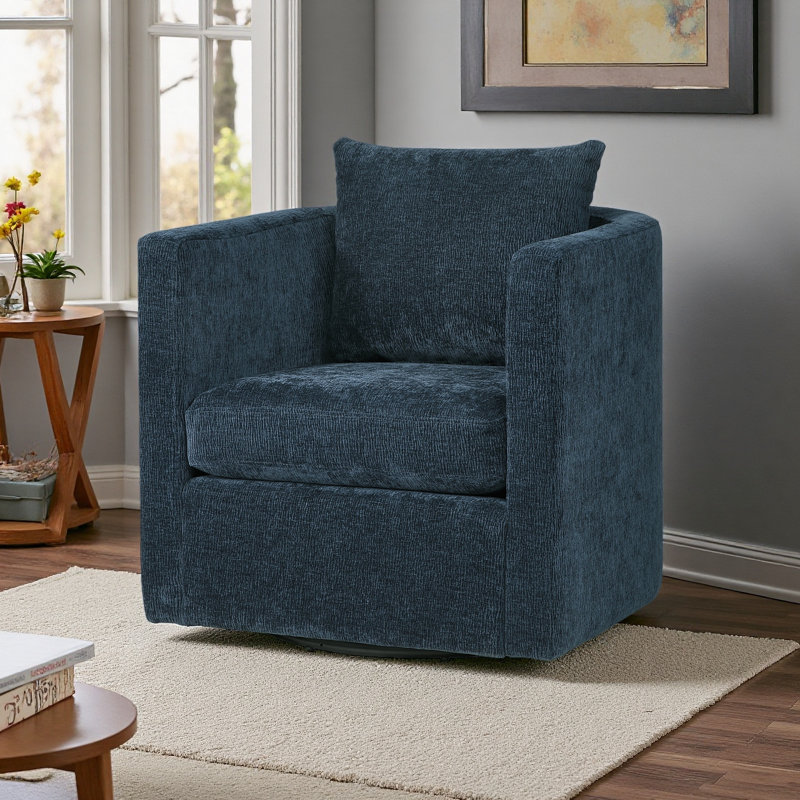 Fauteuil demi-tonneau pivotant, Bleu