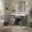 Meuble-lavabo mural 36 po, armoire de rangement flottante avec 2 tiroirs, 1 tiroir basculant, lavabo simple en céramique 3 trous, armoire moderne-2055328747