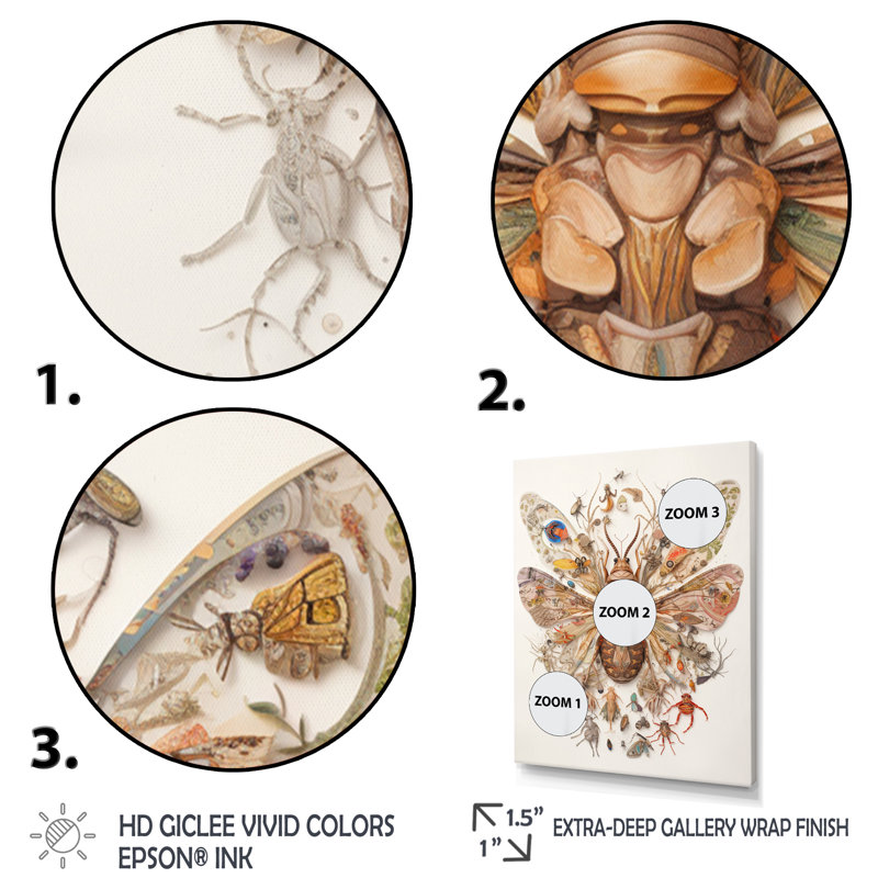 Illustration rétro de papillon de nuit brun, H 32 po x l 16 po x P 1 po, Cadre flottant blanc
