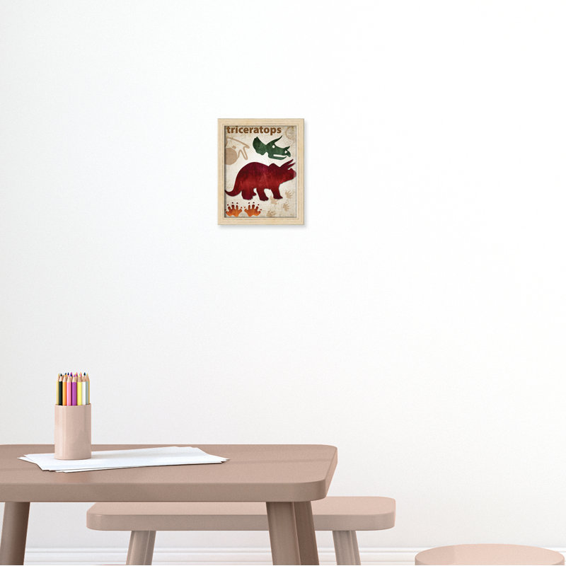 Adhésif décoratif dinosaures-04 ', H 11 po x l 9 po x P 1,1875 po, Cadre boîte beige
