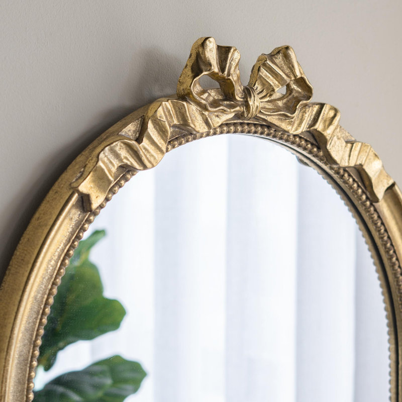 Miroir arqué de style baroque, Doré, 37,3 po x 23,6 po