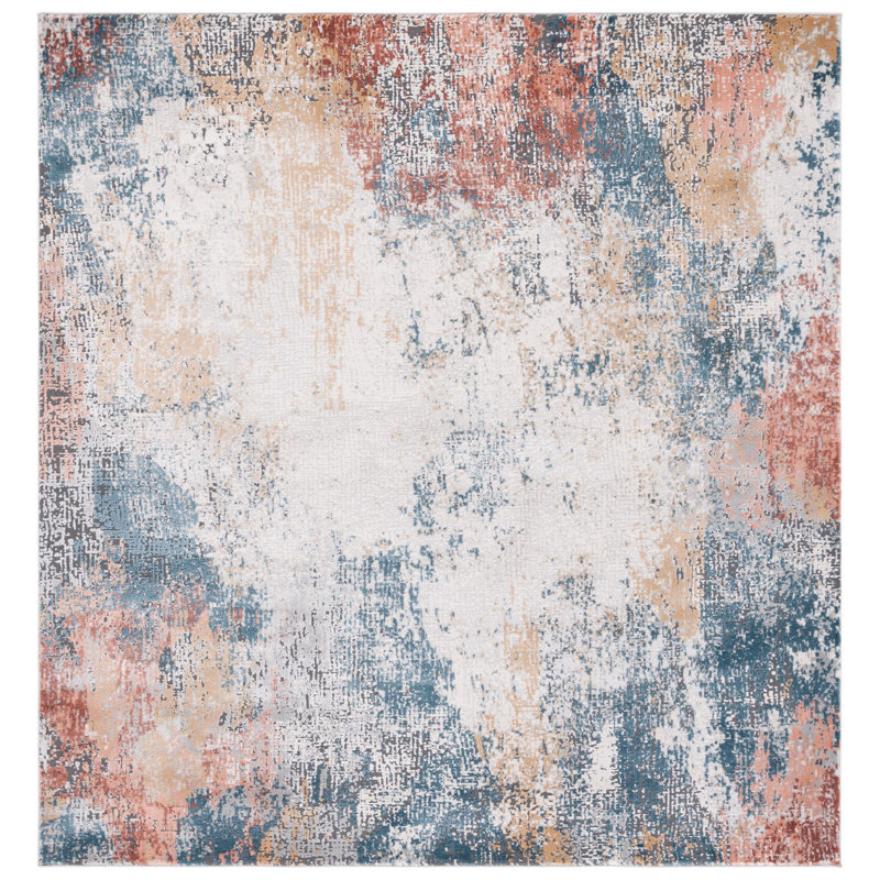 Tapis abstrait Invista Performance, Carré 6 pi 7 po