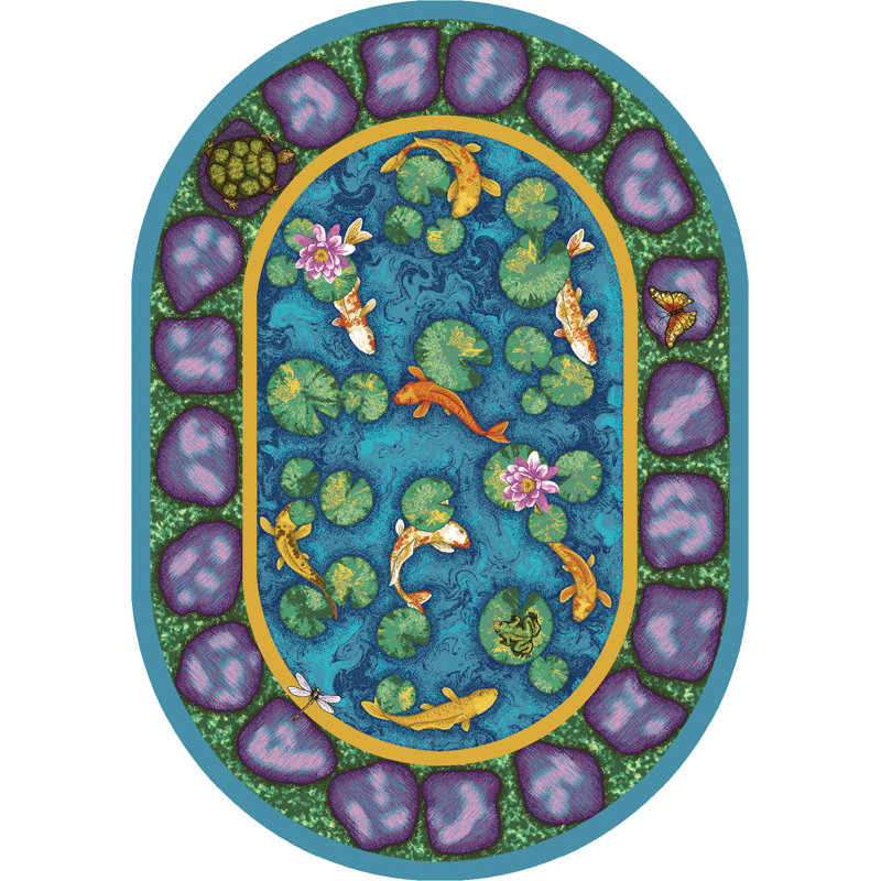 Tapis éducatif Marias Garden par Joy Carpets, Ovale 5 pi 4 po x 7 pi 8 po