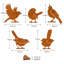 Ensemble de 5 décorations de jardin en métal rouillé avec des oiseaux, pour clôtures