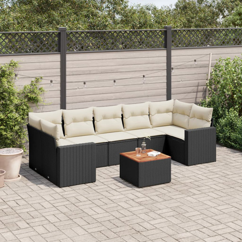 Vidaxl Garden Sofa Set Black