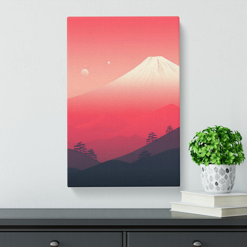 Mount Fuji Minimalism Art No.3 - Wrapped Canvas, 60cm H x 40cm W x 3cm D