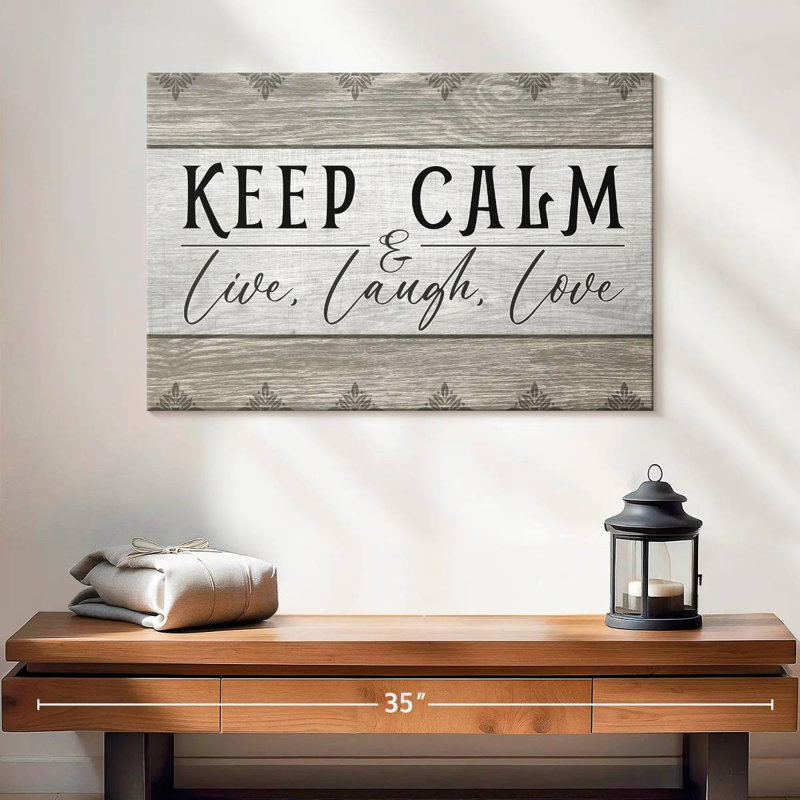 Tergel Keep Calm Patterned Typography, 16" H x 24" W