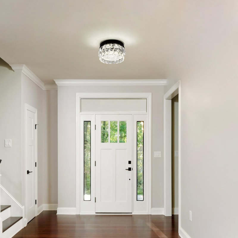 Pius LED Flush Mount Chandelier Crystal Ceiling Light Fixtures Ceiling Mount for Bedroom Bathroom