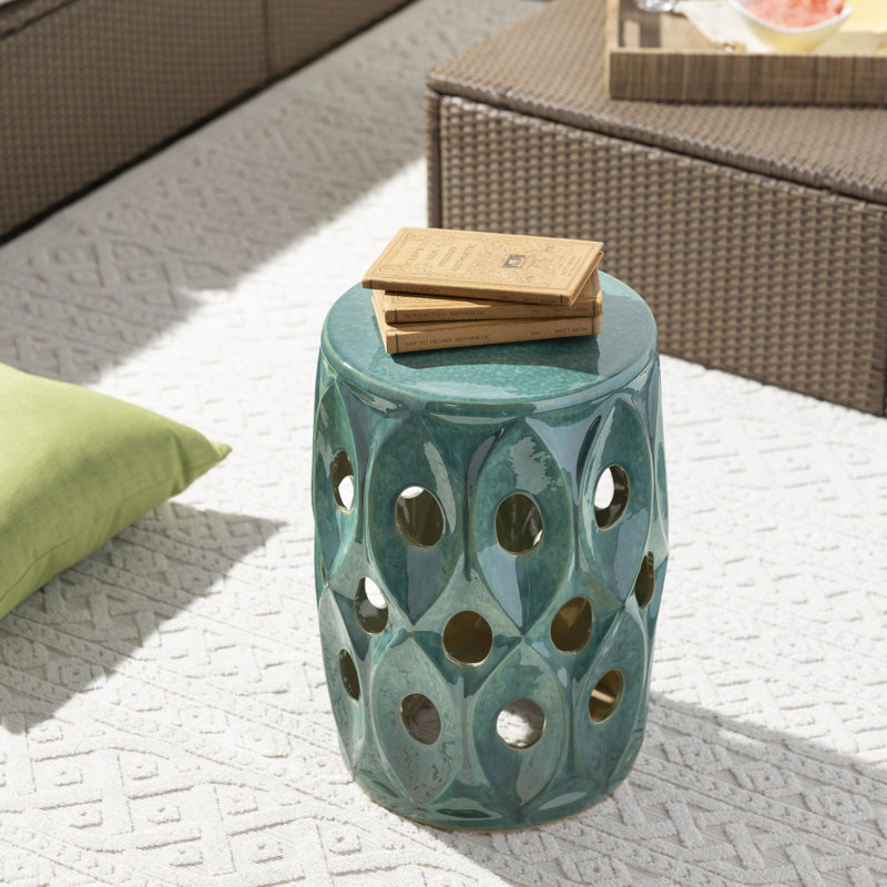 Tabouret de jardin en céramique Fatima, Vert