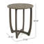 Table rustique en bois gris de 70 cm (27,5 po) avec base convexe, idéale pour la décoration de patio.