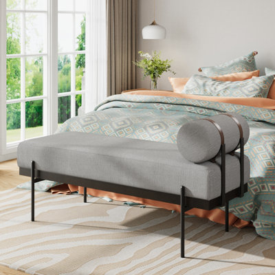 Chenille Upholstered Bench