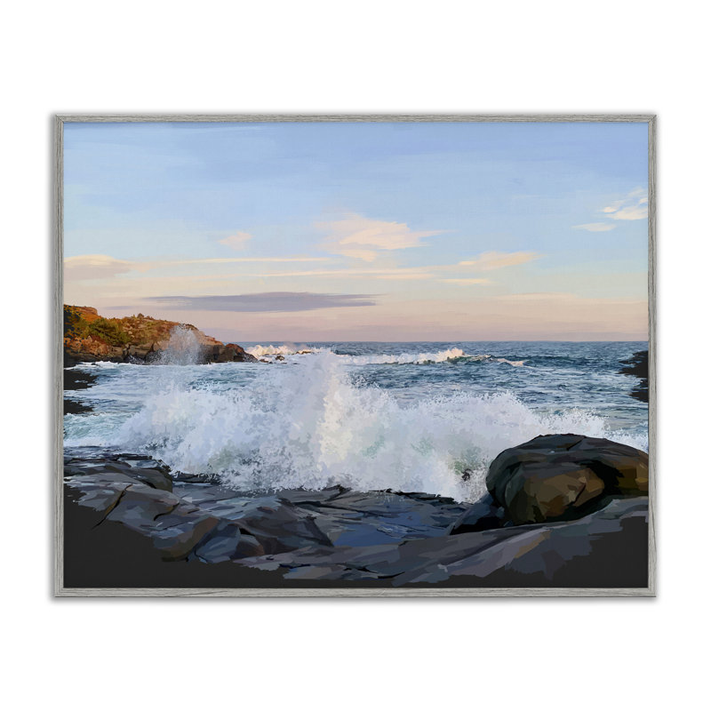 «Strong Breaking Waves», estampe numérique par Emily Kalina, Estampe numérique Farmhouse, H 16 po x l 20 po