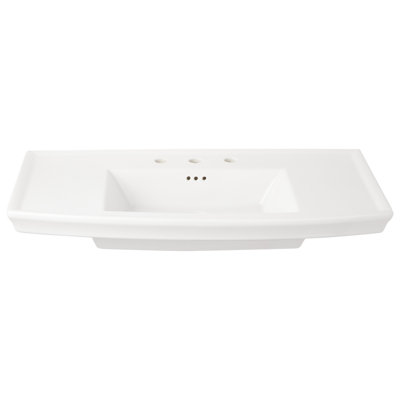 39" Olney White Porcelain Rectangular Wall Bathroom Sink with Overflow