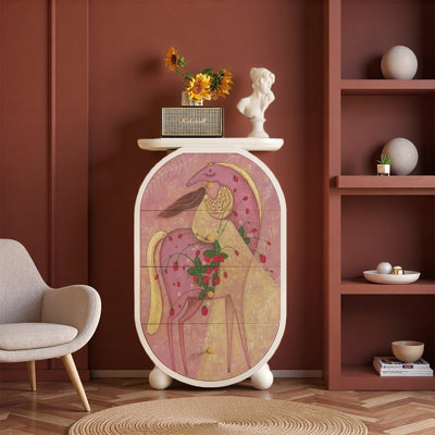 Armoire de rangement ovale à tiroir