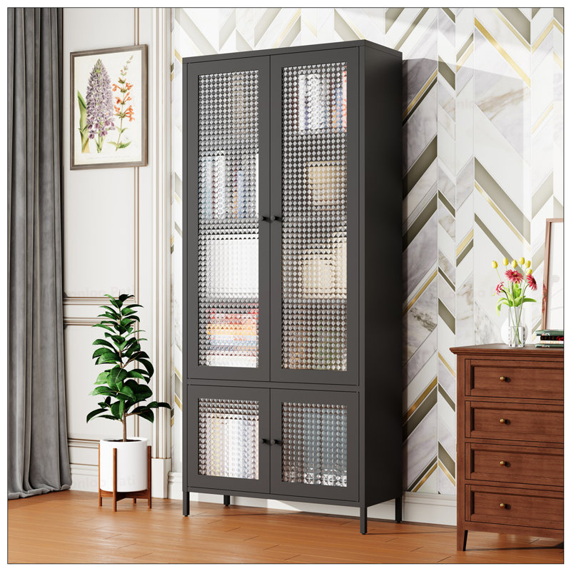 Grande armoire de rangement en métal avec tablettes réglables