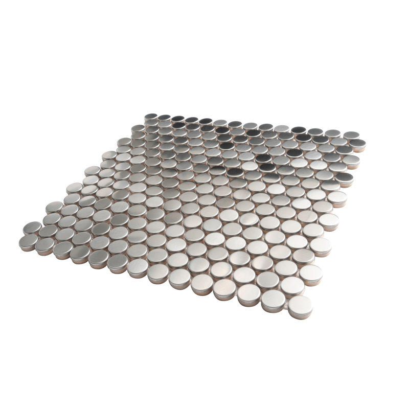 12" x 12" Metal Penny Round Mosaic Wall & Floor Tile