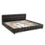 Lit plateforme très grand avec chenille et tiroir efficace - rangement rembourré gris foncé-322354061