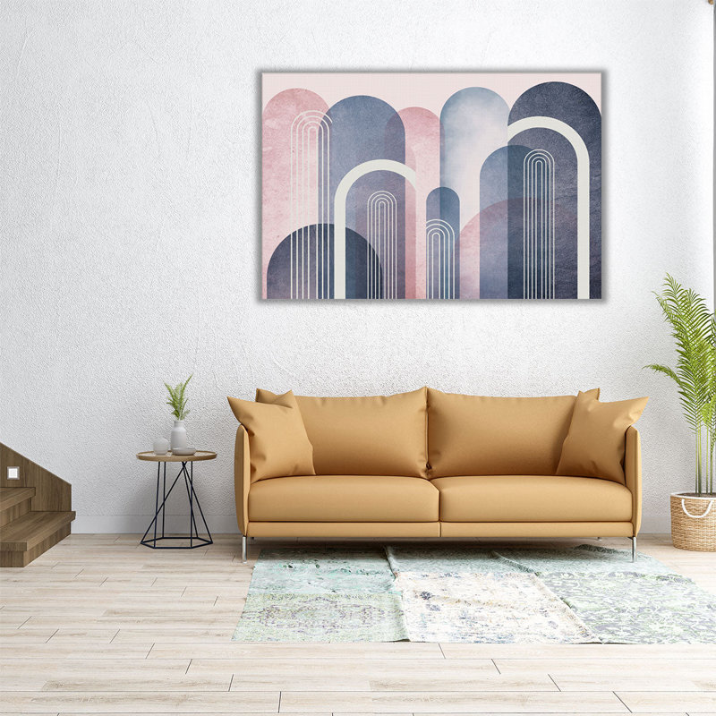 MidCentury Arches Blush - reproduction d'art sur toile, H 40 po x l 60 po