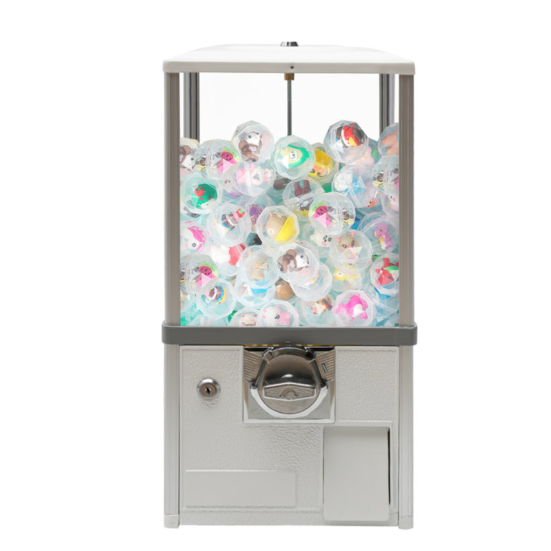 Vending Machine, 25 Cents Commercial Candy Gumball Machine, Huge Load Capacity Gumball Bank, Vending Machine For 700-800 Coins, Perfect For Game Stores And Retail Stores Modern Style (Black