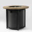 Foyer de table au gaz propane 30 po, foyer rond en acier de 50 000 BTU avec finition imitation grain de bois pour l'extérieur