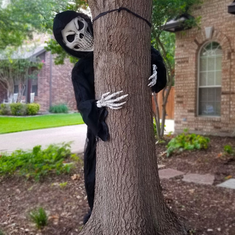 Arbre squelette d'Halloween de 8 pieds de haut en robe noire