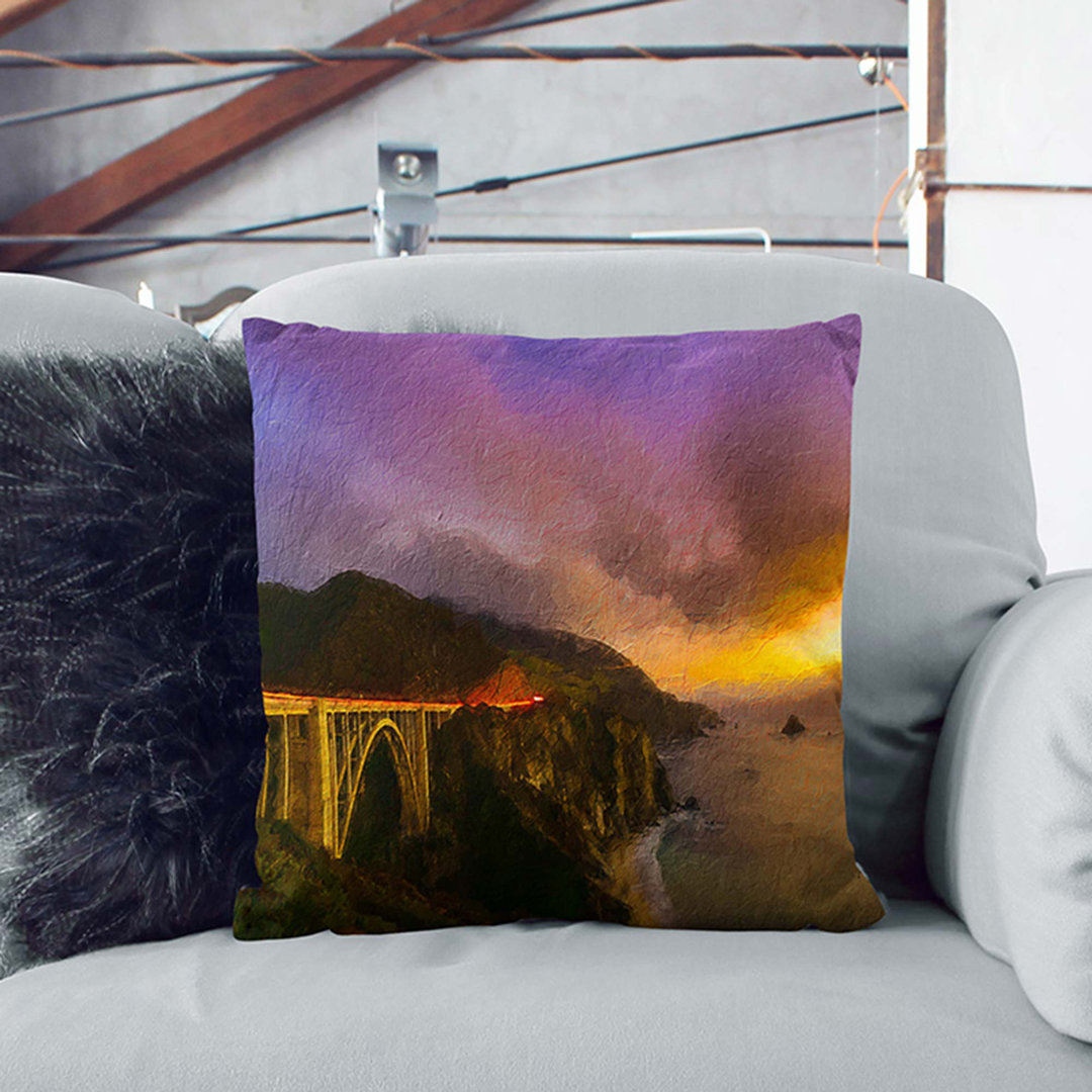 Bixby Bridge in California Cushion with Filling