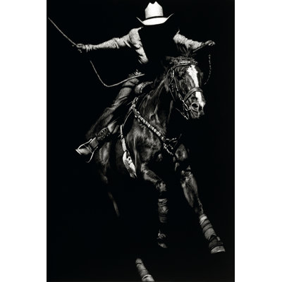 Scratchboard Rodeo III - Wrapped Canvas Print
