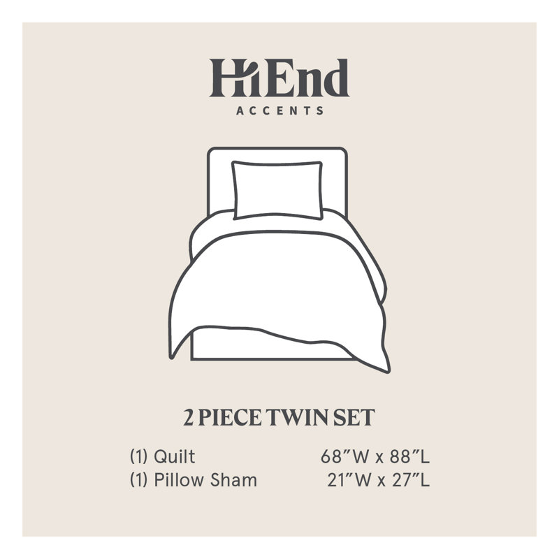 Kobie Stonewashed Cotton Modern Rustic 3 Piece Quilt Set, Taupe, Twin Quilt + 1 Standard Sham