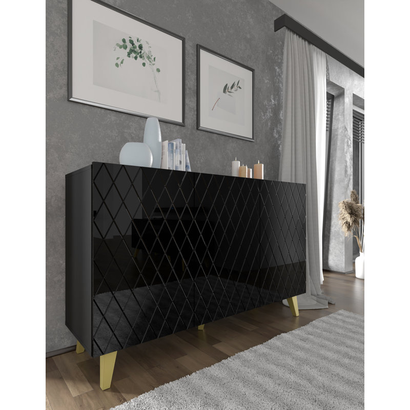 56.88'' Sideboard, Black/Gold