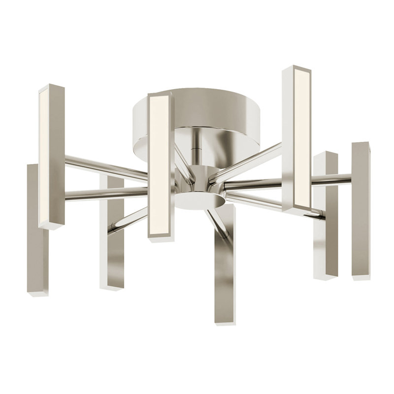 Janilee LED Semi Flush Mount, Satin Nickel