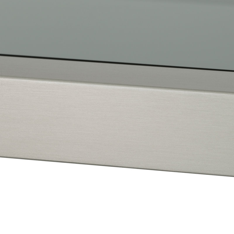 Corrado II Bookcase, Black/Brushed Steel/Smoke