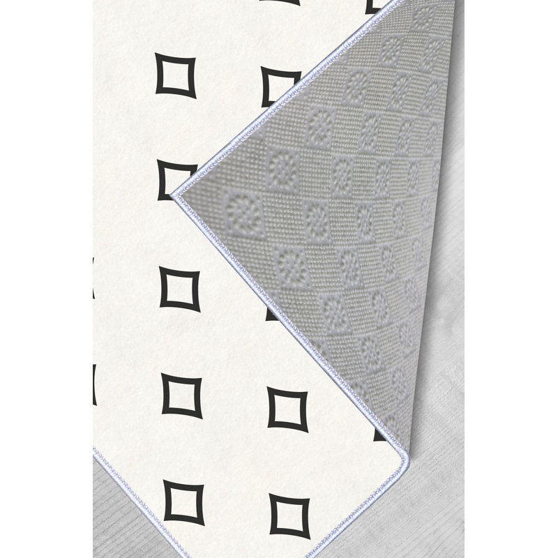 Stylish Hall Carpet (2.6 x 4.9 ft), 100% Polyester, 0.3 in Pile Height | Non-Slip PVC Dot Underside, 3D Digital Printing | Machine Washable, Durable & Easy Care, Perfect for Entryways & Living Rooms