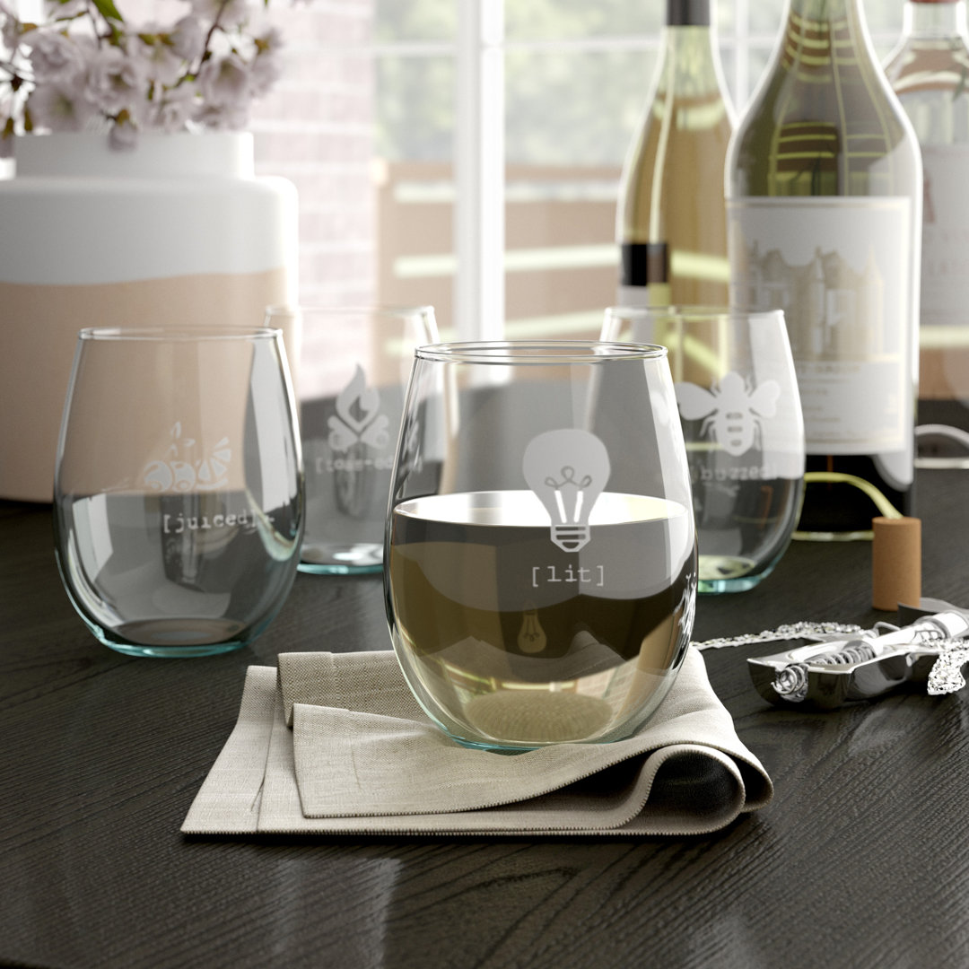 Delao 21oz. Wine Glass Set Ebern Designs