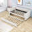 Twin Upholstered Daybed with Backrest and Trundle-1089777755