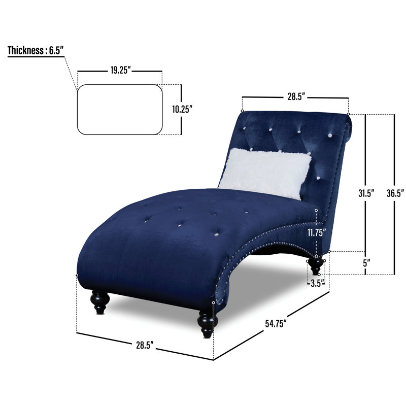 Chaise longue, Bleu velours
