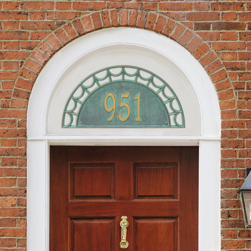 Plaque d'adresse murale 1 ligne Signature Series, Vert-de-gris, Bronze, Oui